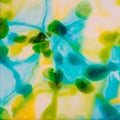 Square watercolor with blue, yellow and green. Spring colors. Royalty Free Stock Photo