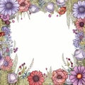 Metal Meadow Flowers Invitation Frame With Wild Flower Design