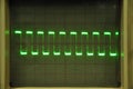 square wave displayed by an analog oscilloscope screen