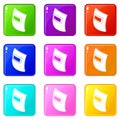 Square welding mask icons set 9 color collection Royalty Free Stock Photo