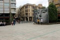 A square where there is a street mosaic with the image of the Iberian sculpture that is called `The Lady of Elche`