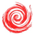 red and white graphic design. spiral disc of blended color