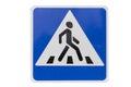 Square with white border road sign `Pedestrian crossing` isolate Royalty Free Stock Photo