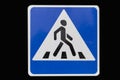 Square with white border road sign `Pedestrian crossing` isolate Royalty Free Stock Photo