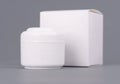 Square white carton product box mock up, side view, clipping path. Clean white cardboard blank mock up. Simple closed