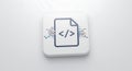 A square, white keycap features an icon of a document with an HTML symbol (\