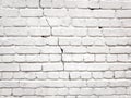 Square white painted cracked brick wall background Royalty Free Stock Photo