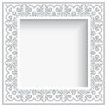 Square white paper lace frame