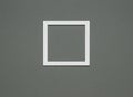 Square white wooden frame on a dark gray background Royalty Free Stock Photo