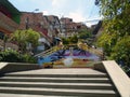 Square with wide staircase in the favela comune thirteen