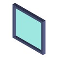 Square window icon isometric vector. Large transparent external square window