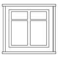 Square window outline for house isolated on white background. Clipart