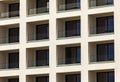 Square windows on the facade of a modern building