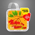 Square wobbler design template. Autumn sale event.