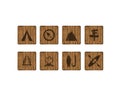 8 square wood outdoor icons