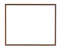 Square wooden brown frame for painting or picture isolated on a white background Royalty Free Stock Photo