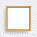 Square wooden frame isolated on transparent background Royalty Free Stock Photo