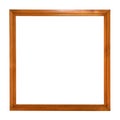 Square wooden picture frame on white background Royalty Free Stock Photo