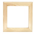 Square wooden picture frame on white backround Royalty Free Stock Photo