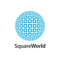 Square world pattern logo concept design. Symbol graphic template element