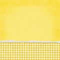 Square Yellow and White Gingham Torn Grunge Textured Background