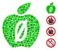 Square Zero Calories Apple Icon Vector Mosaic Royalty Free Stock Photo