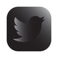 Squared black twitter logo icon Royalty Free Stock Photo