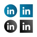 Squared colored linkedin logo icon