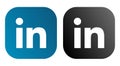 Squared colored round edges linkedin logo icon Royalty Free Stock Photo