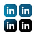 Squared colored round edges linkedin logo icon Royalty Free Stock Photo