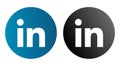 Squared colored round edges linkedin logo icon Royalty Free Stock Photo