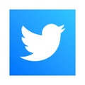 Squared colored round edges twitter logo icon Royalty Free Stock Photo