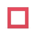 Squared corner frame wide red geometric foundation basic 3d element design realistic vector