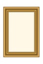 Squared golden vintage wooden frame for your design. Vintage cover. Place for text. Vintage antique gold beautiful