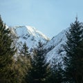 Squared image of mountains landscape