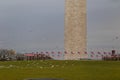 Squared US flags at the Washington Monument in the capital of America. Royalty Free Stock Photo