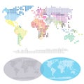 Squared World Continents map Royalty Free Stock Photo