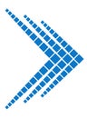 Squares Arrow with blue color