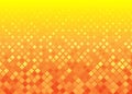 Vector Abstract Orange and Yellow Gradient Background with Squares and Halftone Dots Geometric Pattern