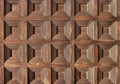 Squares pattern on old wooden door