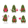 Squash cartoon character with love cute emoticon