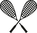 Squash crossed rackets