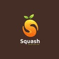 Squash orange juice smoothies logo icon in letter S shape Royalty Free Stock Photo