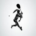 Squash player creative abstract silhouette vector eps10