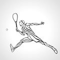 Squash player creative abstract silhouette vector eps10