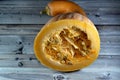 squash, pumpkin, or gourd, Cucurbita is a genus of herbaceous fruits in the gourd family, Cucurbitaceae, native to Andes and Royalty Free Stock Photo