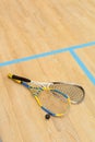 Squash racket closeup Royalty Free Stock Photo