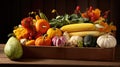 squash vegetable box Royalty Free Stock Photo