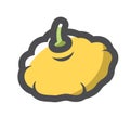 Squash yellow vegetable Vector icon Cartoon illustration.