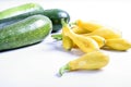 Squash & zucchini on white Royalty Free Stock Photo
